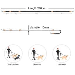 image-2nd Multipurpose Big Dog Double Leash Generation Medium Adjustable and Nylon Luxury Hands Free Leash for 2 Dogs