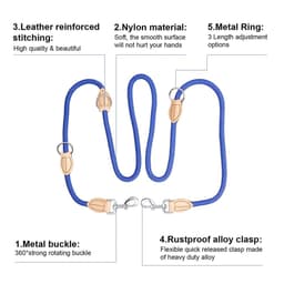 image-2nd Multipurpose Big Dog Double Leash Generation Medium Adjustable and Nylon Luxury Hands Free Leash for 2 Dogs