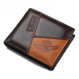 image-100% Cow Genuine Leather Men Wallet Many Departments Short Bifold Man Wallets Zipper Coin Pocket Card Holder Purses Male Wallets