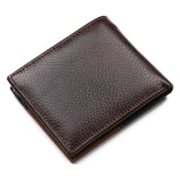 image-100% Cow Genuine Leather Men Wallet Many Departments Short Bifold Man Wallets Zipper Coin Pocket Card Holder Purses Male Wallets