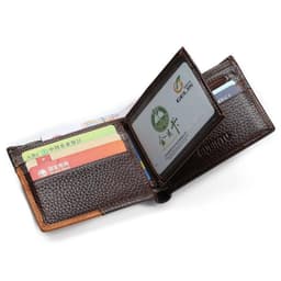 image-100% Cow Genuine Leather Men Wallet Many Departments Short Bifold Man Wallets Zipper Coin Pocket Card Holder Purses Male Wallets