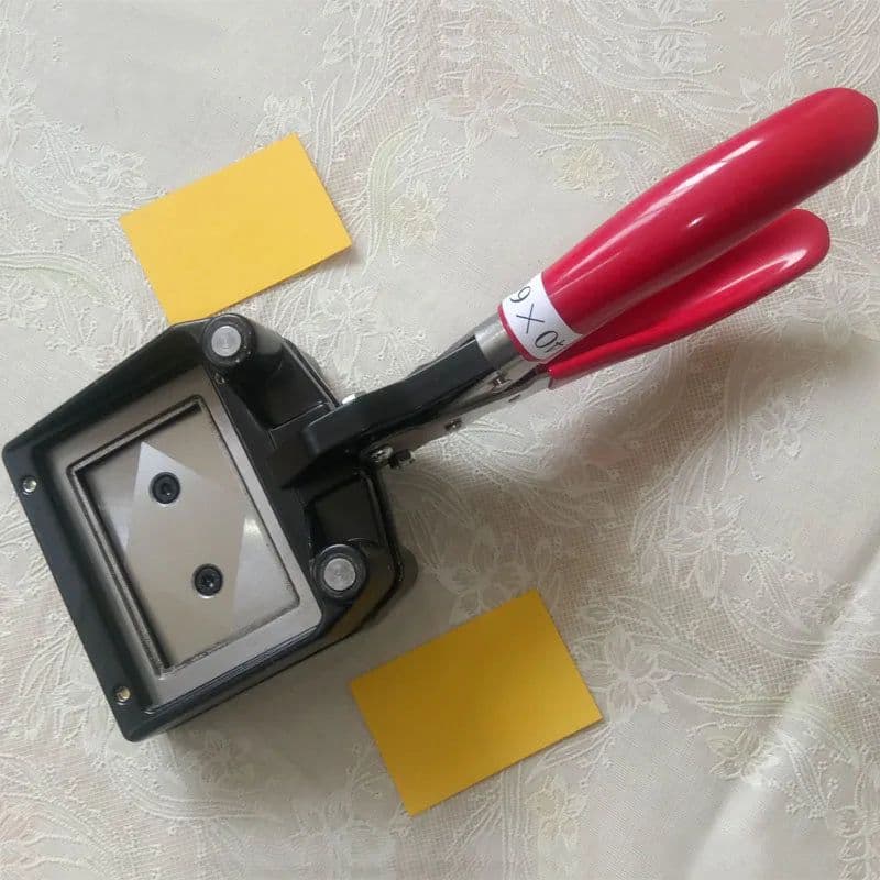 image-Hand Held ID Card License Picture Punch 25x35mm 30x40mm 35x45mm 40mm x 60mm 50x70mm Passport Photo Cutter Rectangle Cutting Tool