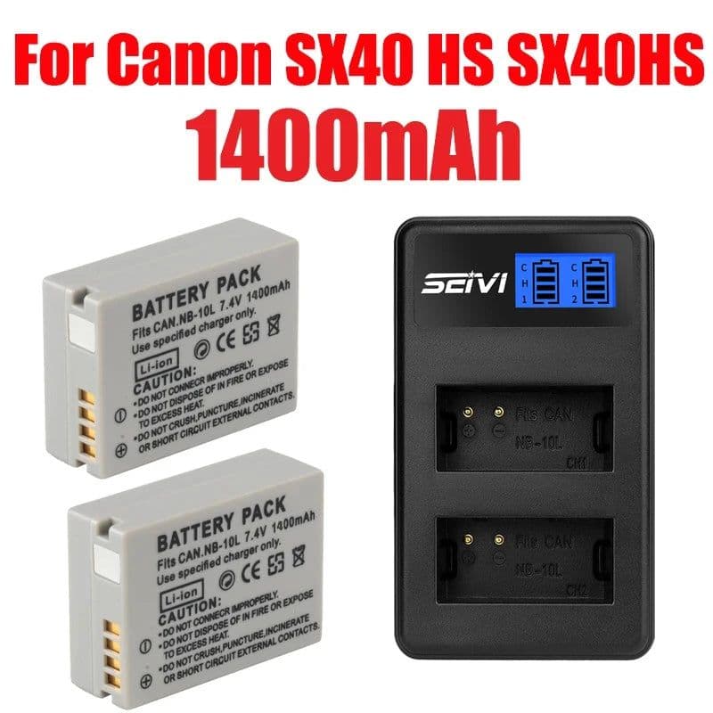 image-Camera Battery 1400mAh nb-10l NB 10L NB10L For Canon SX40 HS SX40HS SX50 HS SX50HS G1 X G15 G16 SX60 HS G3X Batteries
