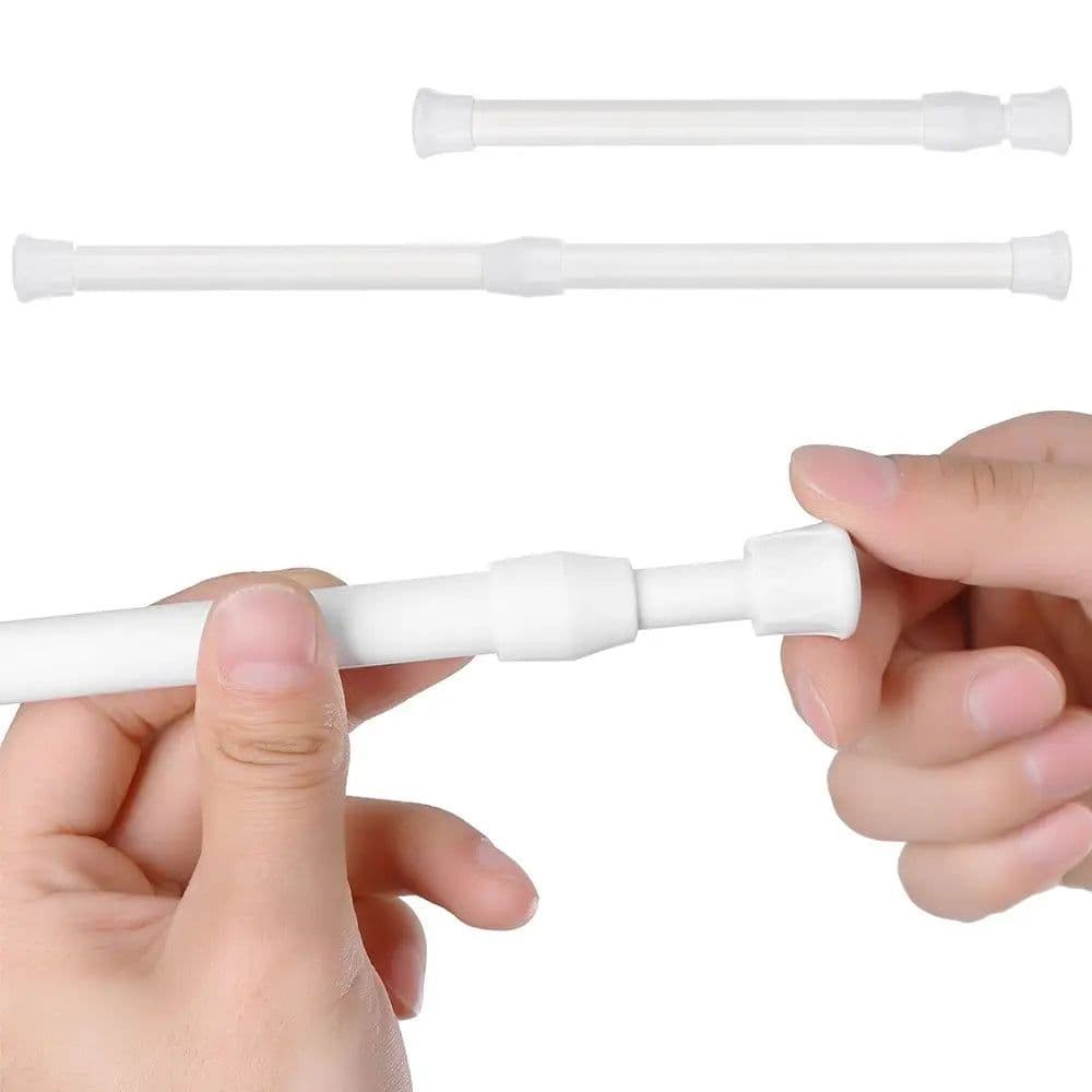 image-Multi Purpose Spring Loaded Telescopic Pole Curtain Extendable Sticks Net Voile Tension Curtain Rail Pole Net Rods Household