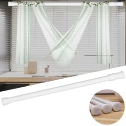 image-Multi Purpose Spring Loaded Telescopic Pole Curtain Extendable Sticks Net Voile Tension Curtain Rail Pole Net Rods Household