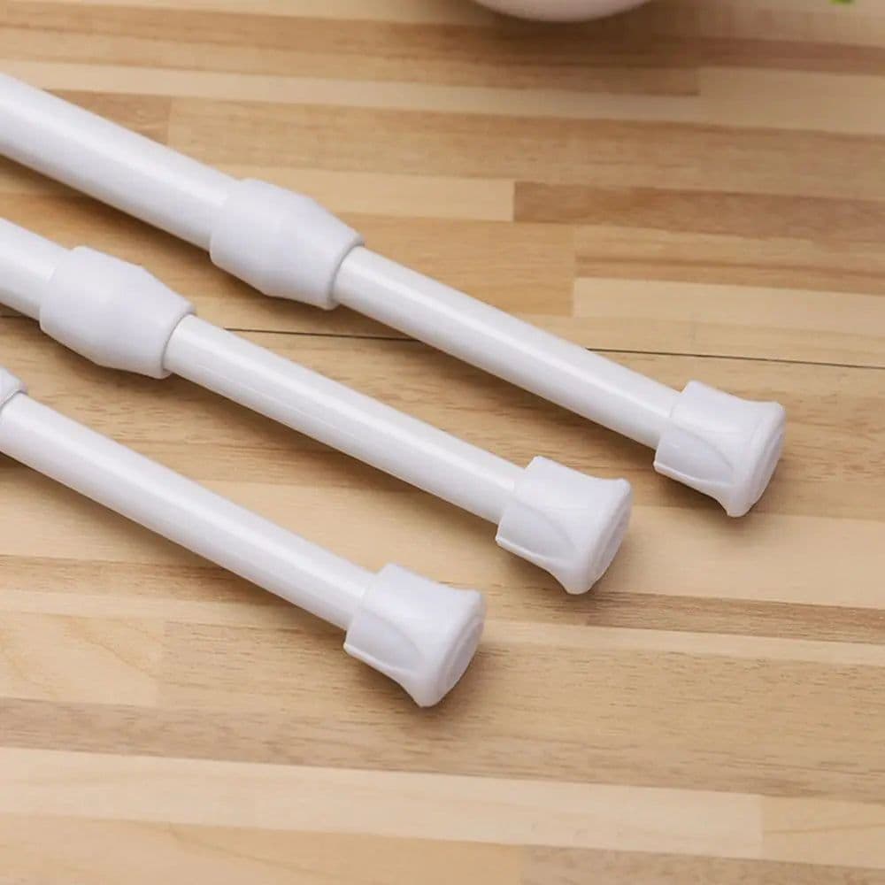 image-Multi Purpose Spring Loaded Telescopic Pole Curtain Extendable Sticks Net Voile Tension Curtain Rail Pole Net Rods Household