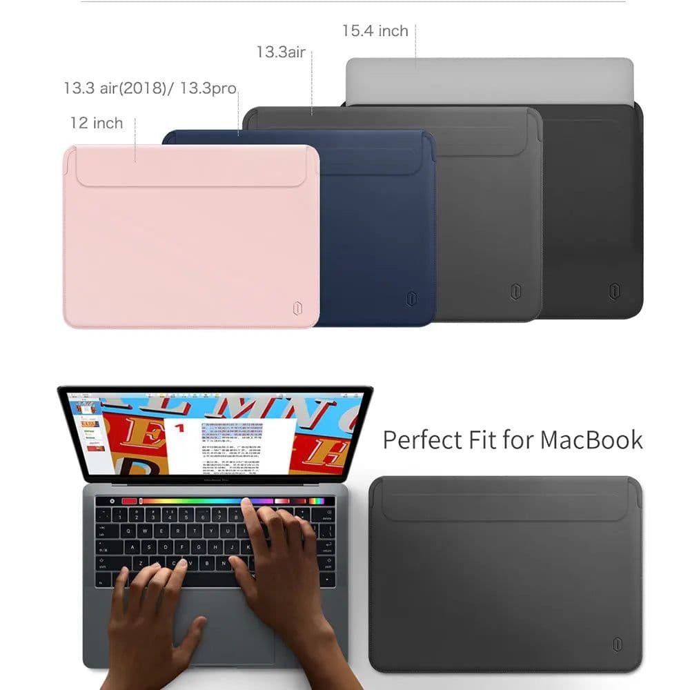 image-WIWU Newest Laptop Sleeve for MacBook Pro 14.2 Case Waterproof Laptop Bag Case for MacBook Pro 16.2 PU Leather Notebook Bag Case