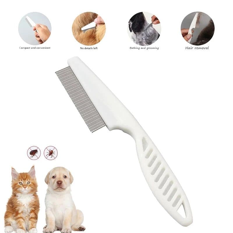 image-Pet Care Comb Protect Flea Comb for Cat Dog Pet Stainless Steel Comfort Flea Hair Grooming Comb