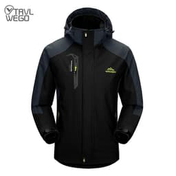 image-TRVLWEGO Camping Hiking Jacket Men Autumn Outdoor Sports Coats Climbing Trekking Windbreaker Travel Waterproof Jackets Black