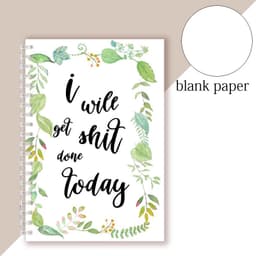 image-Spiral Notebook Get Tour Shit Together Floral Cover Motivational Unique Note Book Budget Checklist Journal Diary Inspiring Quote