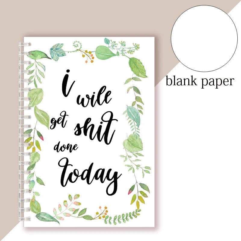 image-Spiral Notebook Get Tour Shit Together Floral Cover Motivational Unique Note Book Budget Checklist Journal Diary Inspiring Quote