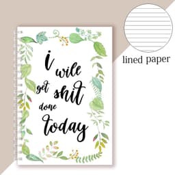 image-Spiral Notebook Get Tour Shit Together Floral Cover Motivational Unique Note Book Budget Checklist Journal Diary Inspiring Quote