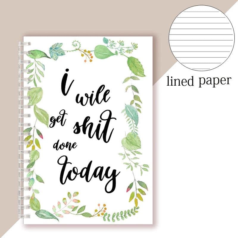 image-Spiral Notebook Get Tour Shit Together Floral Cover Motivational Unique Note Book Budget Checklist Journal Diary Inspiring Quote