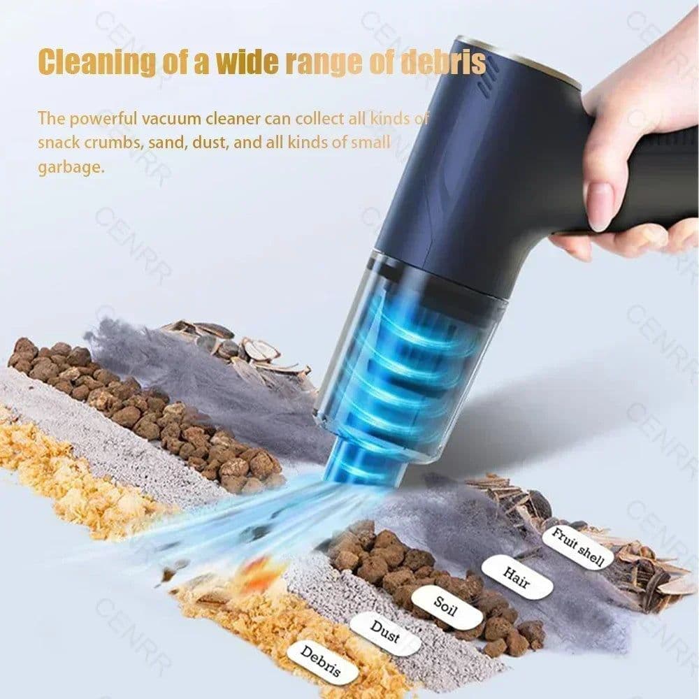 image-CENRR 895000PA Mini Car Vacuum Cleaner Strong Suction Cordless HandHeld Vacuum Cleaner Portable Powerful Cleaner Home Appliance