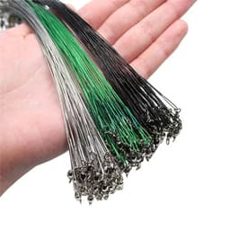 image-Aorace 20PCS Anti Bite Steel Fishing Line Steel Wire Leader With Swivel Fishing Accessory Lead Core Leash Fishing Wire 15CM-50CM