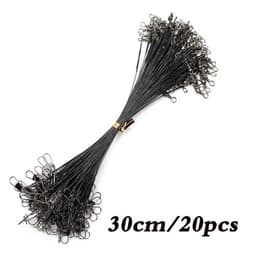 image-Aorace 20PCS Anti Bite Steel Fishing Line Steel Wire Leader With Swivel Fishing Accessory Lead Core Leash Fishing Wire 15CM-50CM