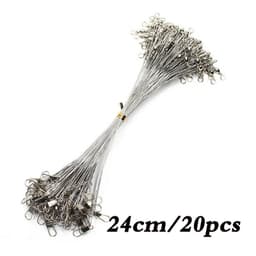 image-Aorace 20PCS Anti Bite Steel Fishing Line Steel Wire Leader With Swivel Fishing Accessory Lead Core Leash Fishing Wire 15CM-50CM