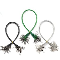 image-Aorace 20PCS Anti Bite Steel Fishing Line Steel Wire Leader With Swivel Fishing Accessory Lead Core Leash Fishing Wire 15CM-50CM
