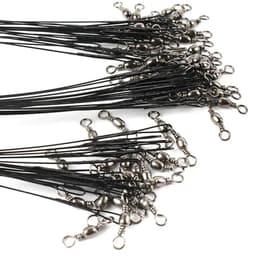 image-Aorace 20PCS Anti Bite Steel Fishing Line Steel Wire Leader With Swivel Fishing Accessory Lead Core Leash Fishing Wire 15CM-50CM