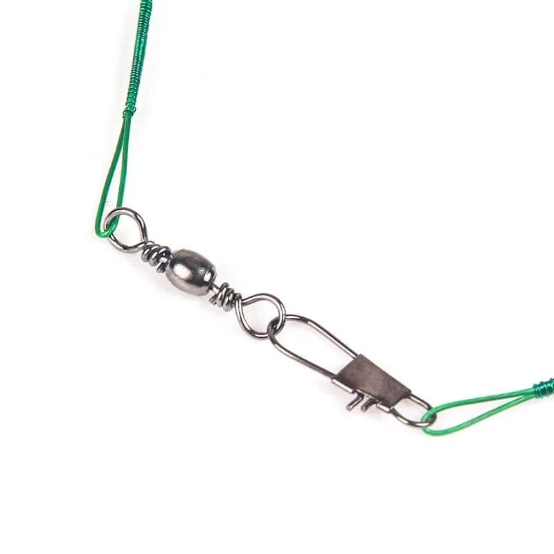 image-Aorace 20PCS Anti Bite Steel Fishing Line Steel Wire Leader With Swivel Fishing Accessory Lead Core Leash Fishing Wire 15CM-50CM