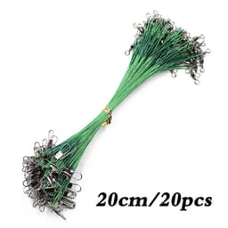 image-Aorace 20PCS Anti Bite Steel Fishing Line Steel Wire Leader With Swivel Fishing Accessory Lead Core Leash Fishing Wire 15CM-50CM