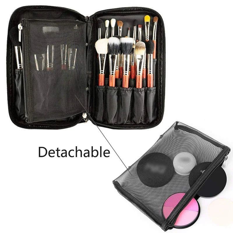 image-Professional Cosmetic Bag Beauty Case Toiletry Brush Organizer Neceser Multi Functional Makeup Bag for Travel & Home