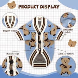 image-Luxury Cardigan Dog Sweaters Winter Warm Dog Clothes Chihuahua French Bulldog Clothing Pet Coat Jacket Pet Items Knitted Sweater