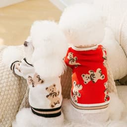 image-Luxury Cardigan Dog Sweaters Winter Warm Dog Clothes Chihuahua French Bulldog Clothing Pet Coat Jacket Pet Items Knitted Sweater