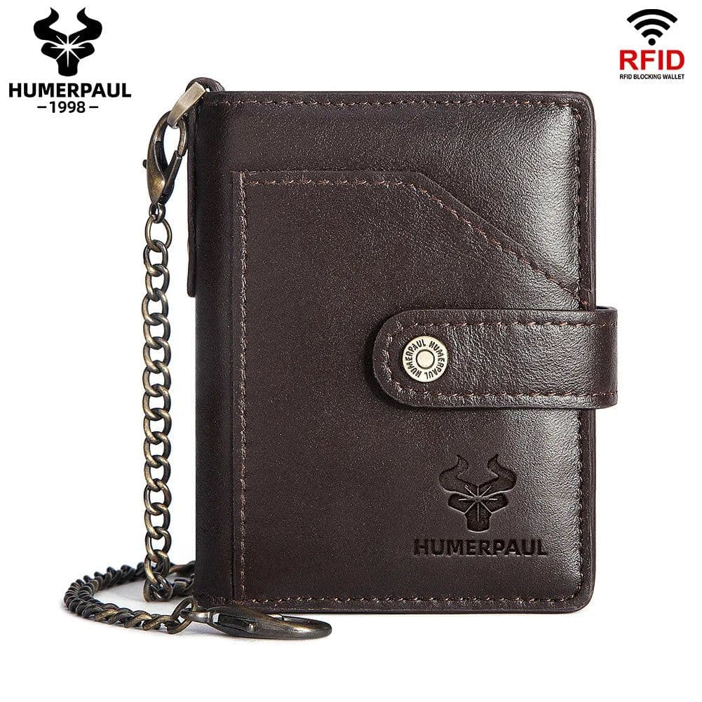 image-Genuine Leather Small Money Wallets for Men RFID Protected Pop Up Credit Card Holder Aluminium Smart Wallet with Money Clip