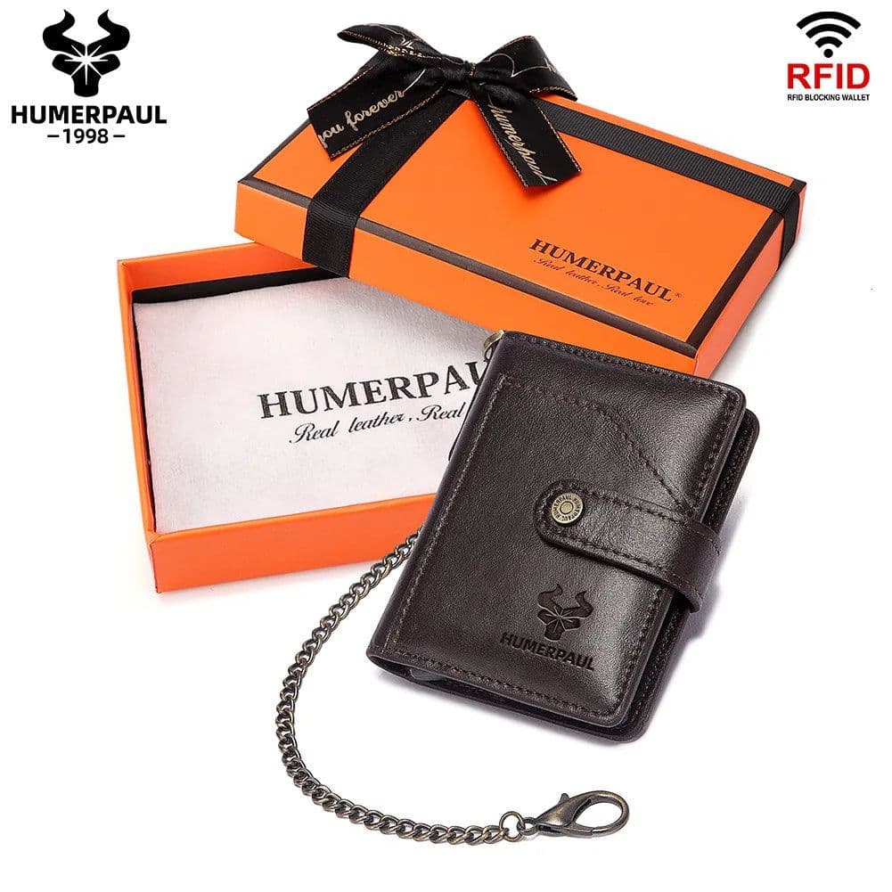 image-Genuine Leather Small Money Wallets for Men RFID Protected Pop Up Credit Card Holder Aluminium Smart Wallet with Money Clip