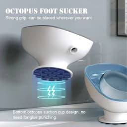 image-1Pcs Bathroom Soap Dishes Holder Self Draining Soap Box with Super Suction Portable Soap Container for Bathroom Accessories