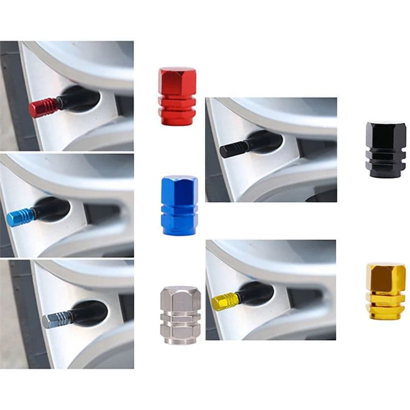 image-1/4pcs Aluminum Car Wheel Tires Valve Caps Rim Stem Covers Waterproof For Automobiles Motorcycles Trucks Personalized valve