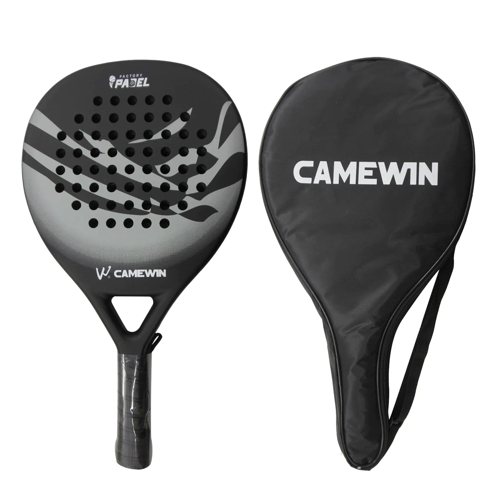 image-CAMEWIN4013 Padel Beach Tennis Racket Professional Tennis Carbon Fiber Soft EVA Face Tennis Paddle Racquet Racket with Bag Cover
