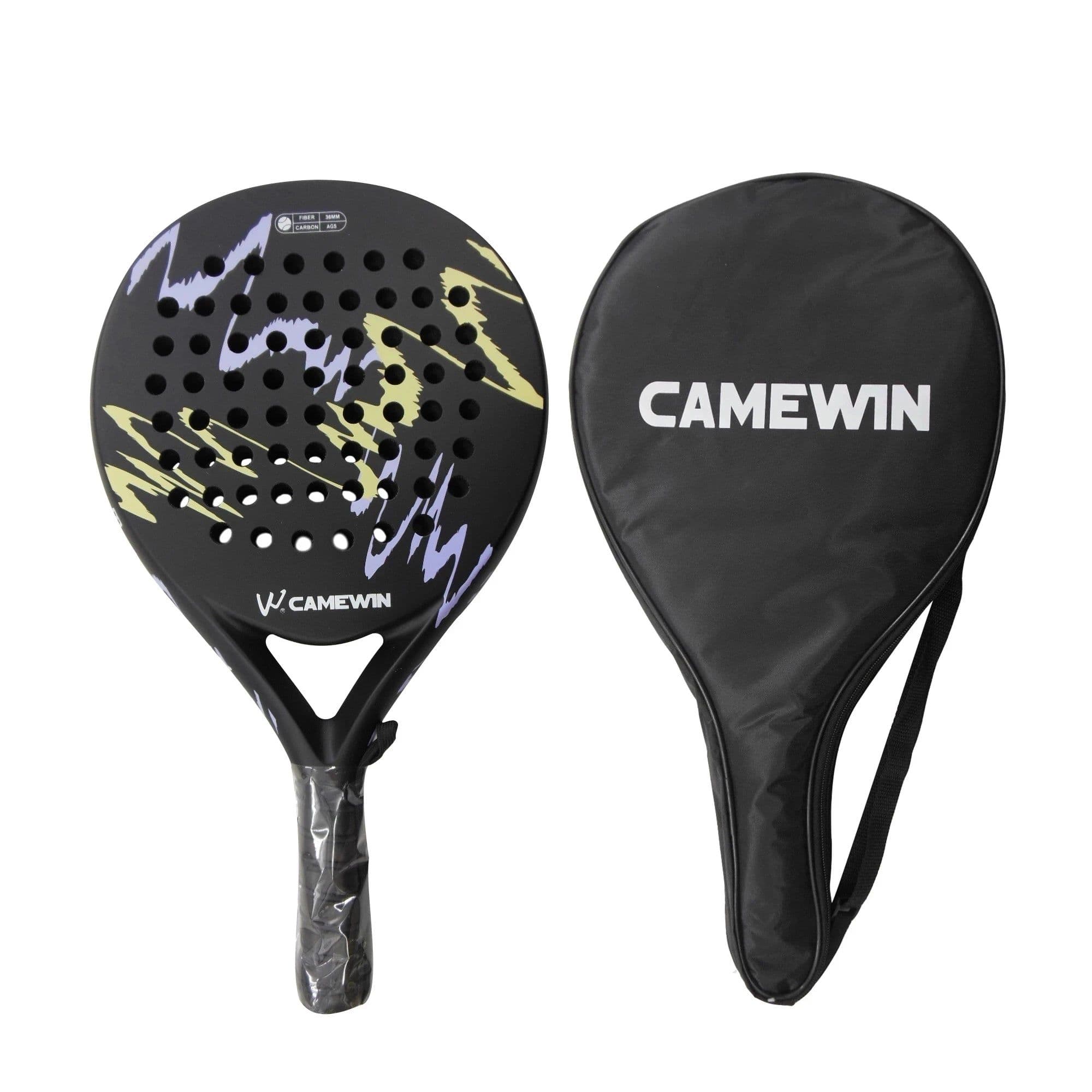 image-CAMEWIN4013 Padel Beach Tennis Racket Professional Tennis Carbon Fiber Soft EVA Face Tennis Paddle Racquet Racket with Bag Cover