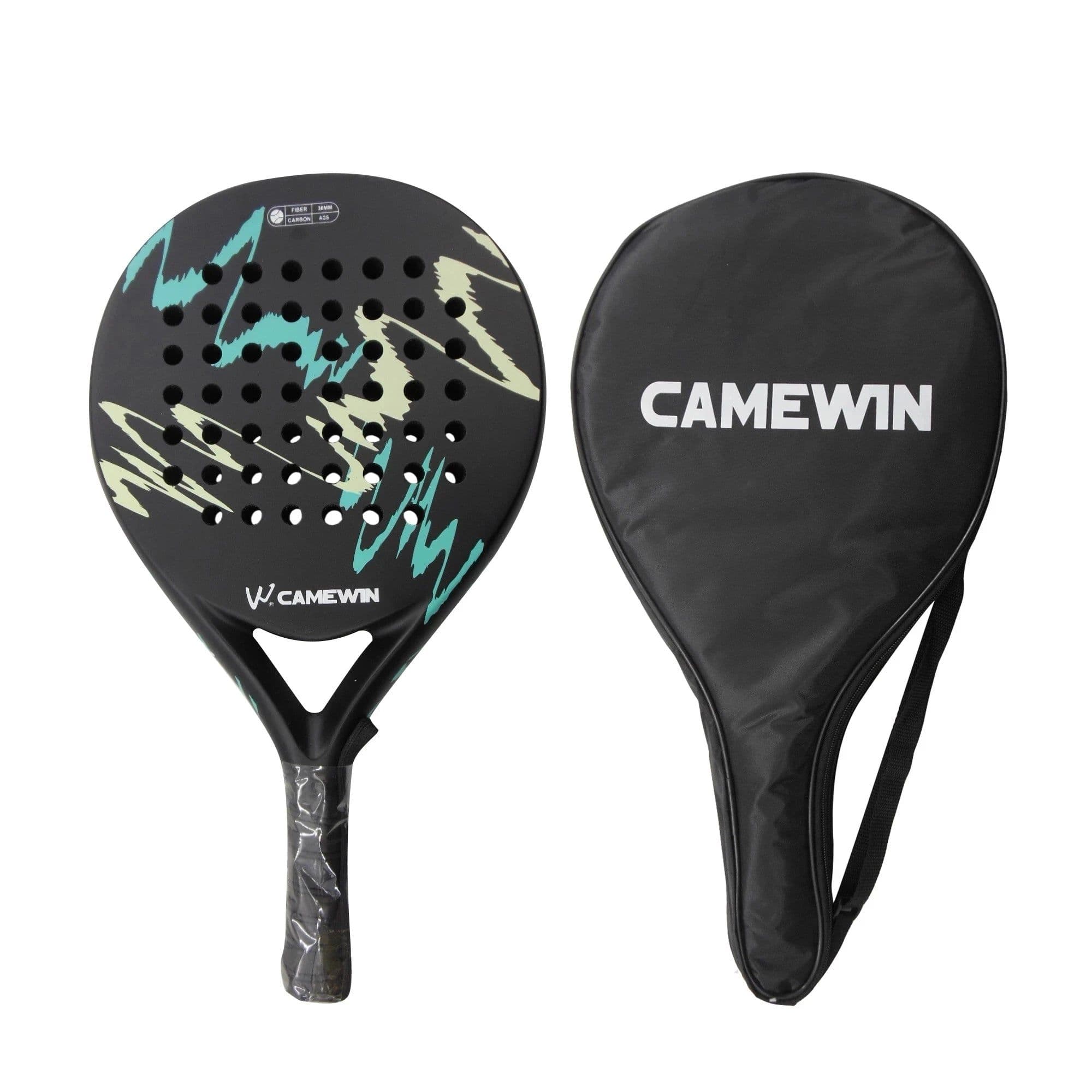 image-CAMEWIN4013 Padel Beach Tennis Racket Professional Tennis Carbon Fiber Soft EVA Face Tennis Paddle Racquet Racket with Bag Cover