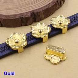 image-Onebeading Tibetan Silver Flower Slider Beads For Bracelet Necklace DIY Making Accessories 14x15mm Hole:Approx 3x10.5mm 30pcs