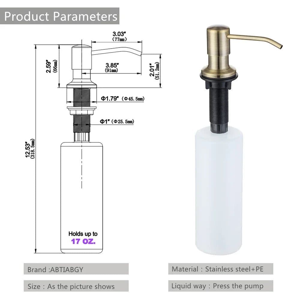 image-Kitchen Soap Dispensers 500ml Build in Dispenser Soap For Kitchen Bathroom Accessories Stainless Steel Pump Liquid PE Bottle