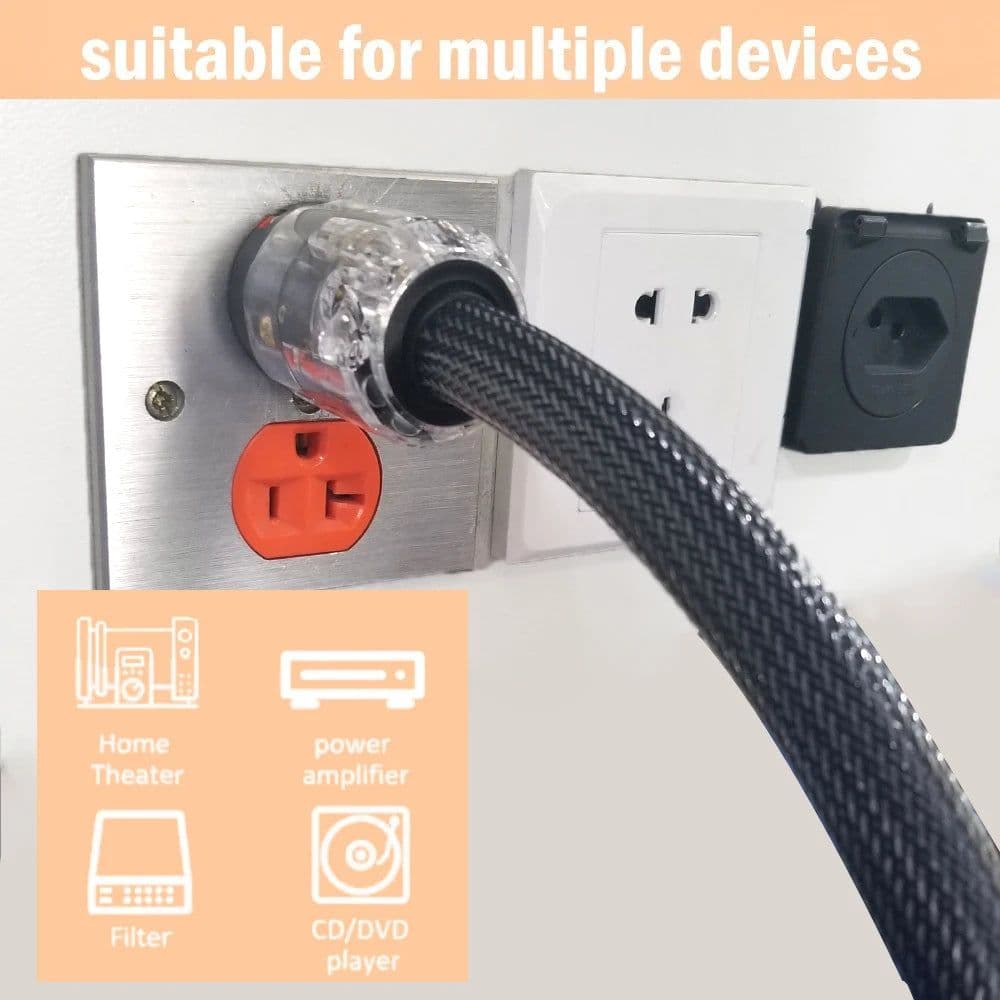 image-Hi-End 4Square hifi audio EU/US power cord pure copper power cable