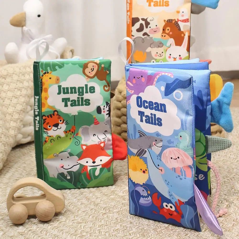 image-Cloth Book for Babies 3d Tail Baby Book Colorful Cartoon Pattern Book Brain-boosting Educational Toy for Babies 0-3 Years Baby