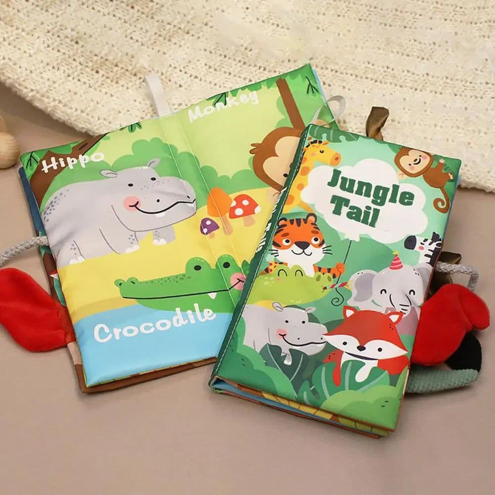 image-Cloth Book for Babies 3d Tail Baby Book Colorful Cartoon Pattern Book Brain-boosting Educational Toy for Babies 0-3 Years Baby