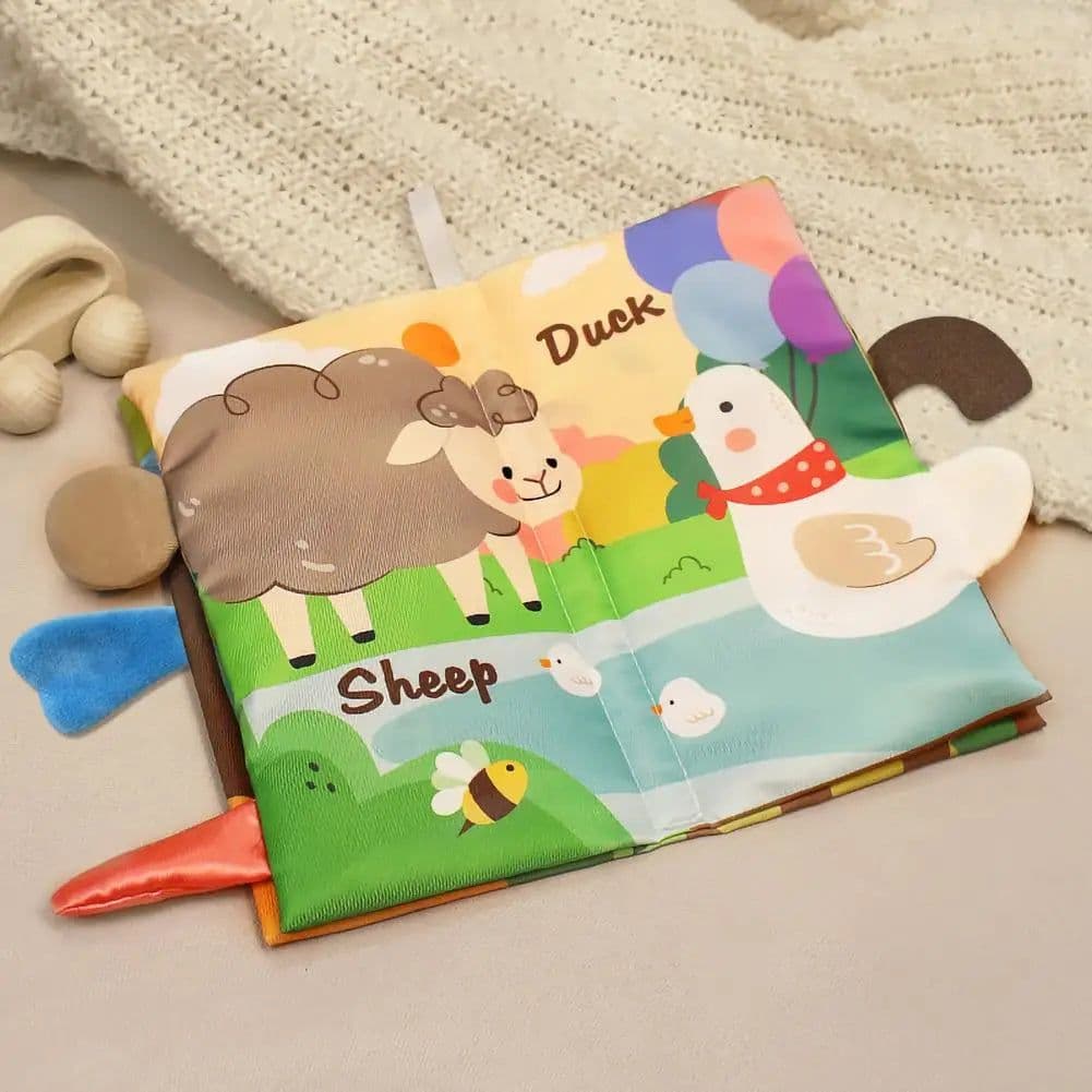 image-Cloth Book for Babies 3d Tail Baby Book Colorful Cartoon Pattern Book Brain-boosting Educational Toy for Babies 0-3 Years Baby