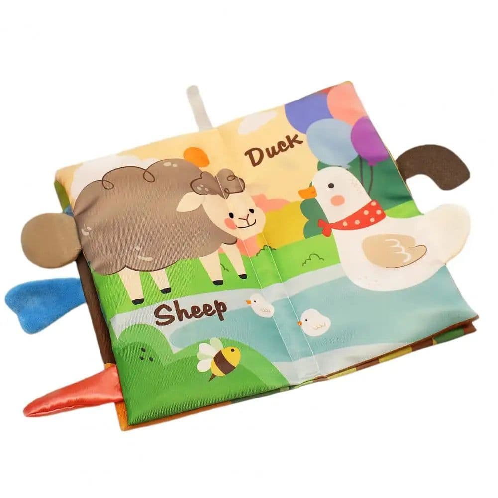 image-Cloth Book for Babies 3d Tail Baby Book Colorful Cartoon Pattern Book Brain-boosting Educational Toy for Babies 0-3 Years Baby