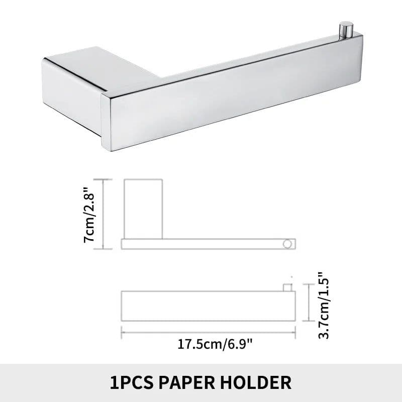image-Stainless Steel Bathroom Accessories Wall Shelf Towel Bar Rack Rail Toilet Brush Roll Paper Holder Soap Dish Bathroom Hardware