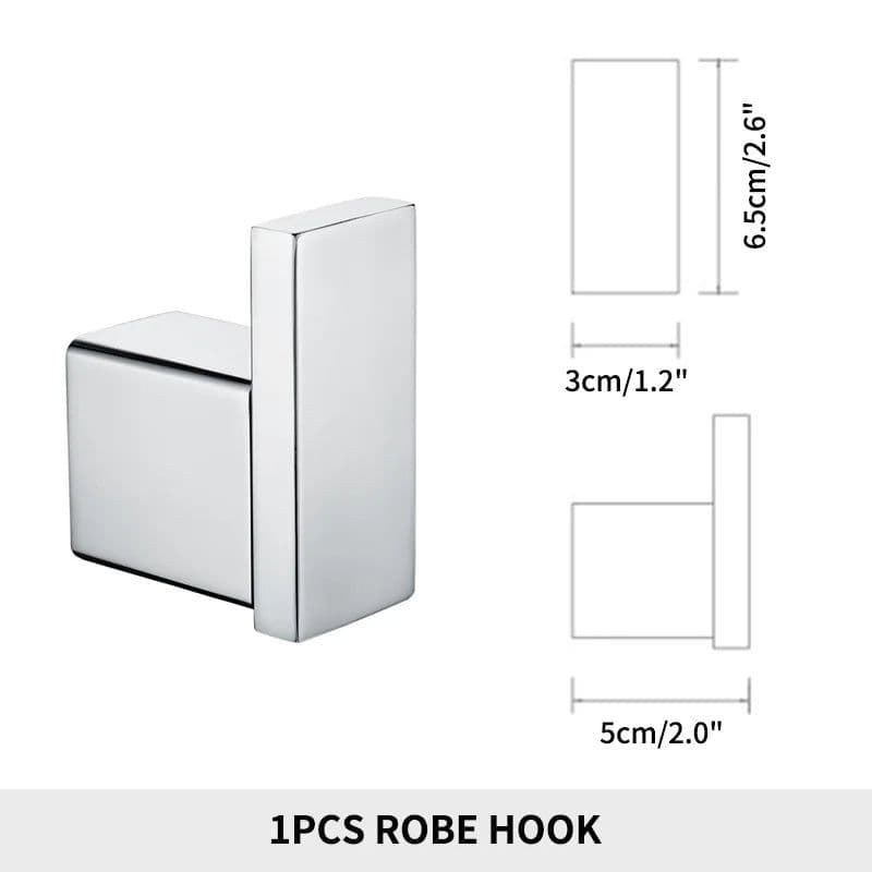 image-Stainless Steel Bathroom Accessories Wall Shelf Towel Bar Rack Rail Toilet Brush Roll Paper Holder Soap Dish Bathroom Hardware