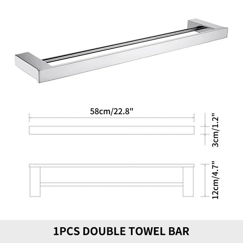 image-Stainless Steel Bathroom Accessories Wall Shelf Towel Bar Rack Rail Toilet Brush Roll Paper Holder Soap Dish Bathroom Hardware