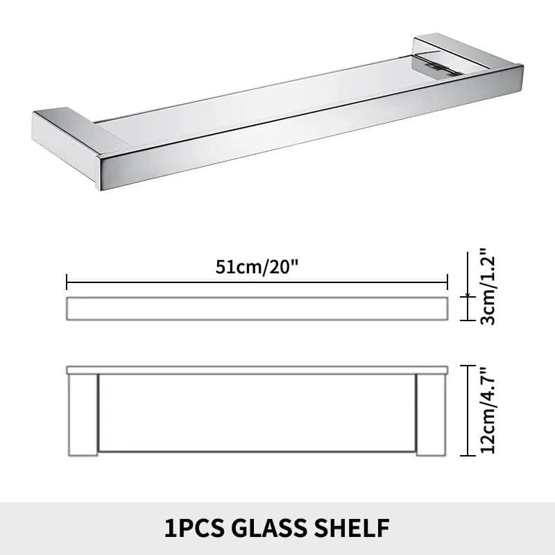 image-Stainless Steel Bathroom Accessories Wall Shelf Towel Bar Rack Rail Toilet Brush Roll Paper Holder Soap Dish Bathroom Hardware