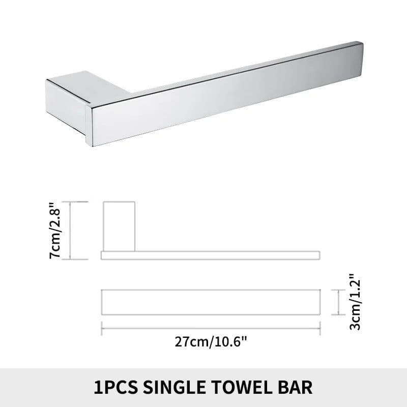 image-Stainless Steel Bathroom Accessories Wall Shelf Towel Bar Rack Rail Toilet Brush Roll Paper Holder Soap Dish Bathroom Hardware