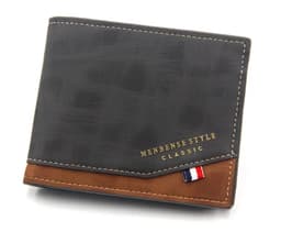 image-Men's Short Frosted Large Capacity Leather Wallet,Multi-Slot Coin Pocket Photo Holder Small Men's Wallet,Vintage Wallet for Male