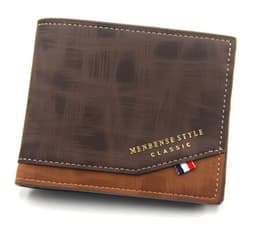 image-Men's Short Frosted Large Capacity Leather Wallet,Multi-Slot Coin Pocket Photo Holder Small Men's Wallet,Vintage Wallet for Male