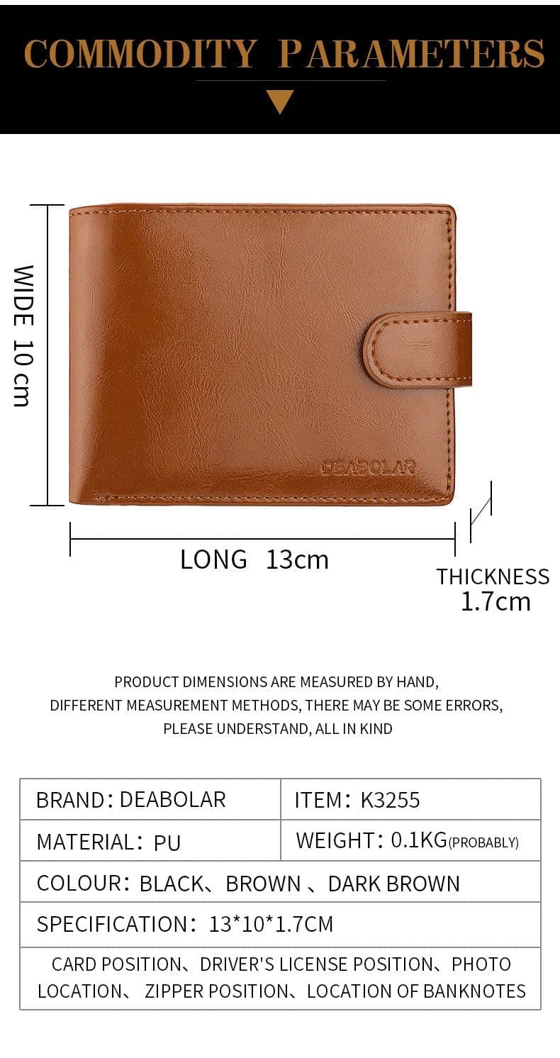 image-High Capacity Men's Hasp Leather Wallet Multiple Card Slots Card ID Credit Card Holder Coin Vintage Wallet